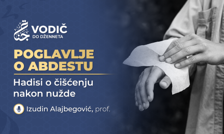 POGLAVLJE O ABDESTU – 4.dio. Hadisi o čišćenju nakon nužde; Izudin Alajbegović, prof.