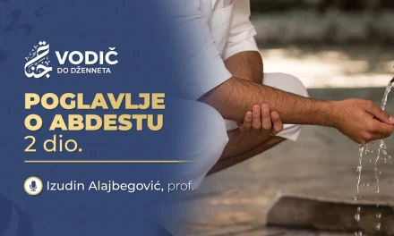 POGLAVLJE O ABDESTU – 2dio. Izudin Alajbegović, prof.